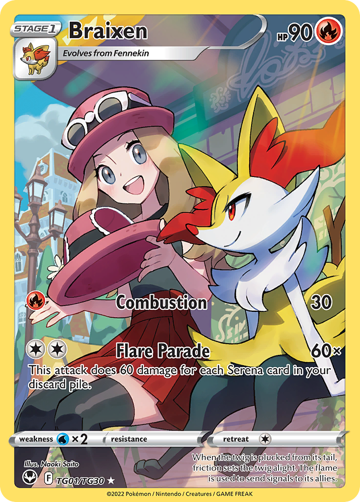 Braixen TG01 Silver Tempest Trainer Gallery
