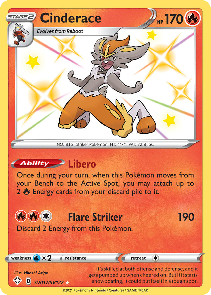 Cinderace SV017 Shining Fates Shiny Vault