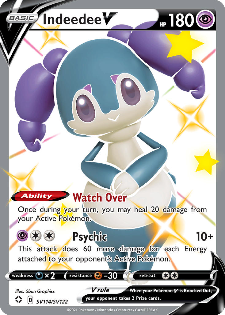 Indeedee V SV114 Shining Fates Shiny Vault