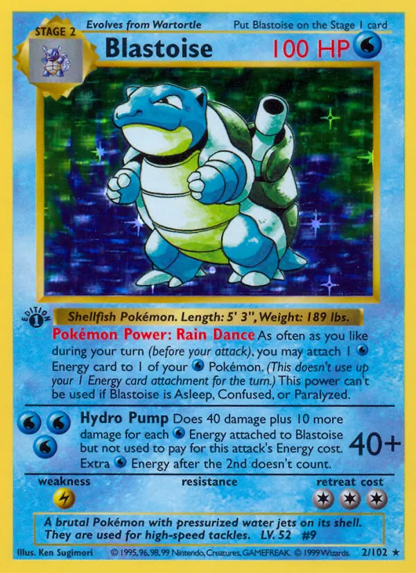 Blastoise 2/102 Base Set