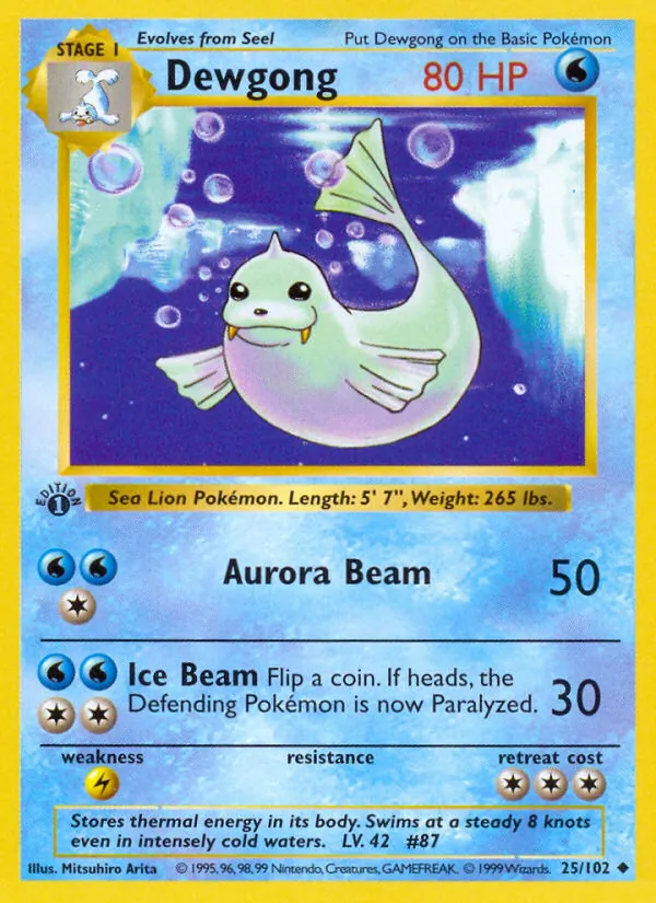 Dewgong 25/102 Base Set