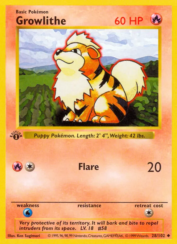 Growlithe 28/102 Base Set