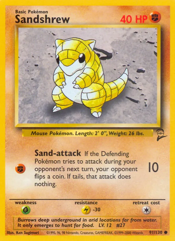 Sandshrew 91/130 Base Set 2