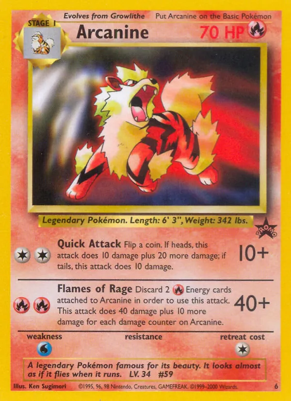 Arcanine 6/53 Wizards Black Star Promos