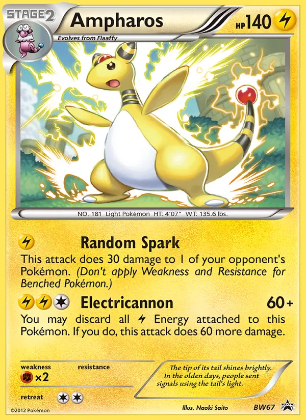 Ampharos BW67 BW Black Star Promos