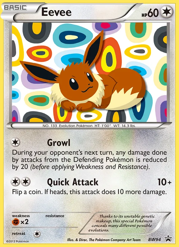 Eevee BW94 BW Black Star Promos