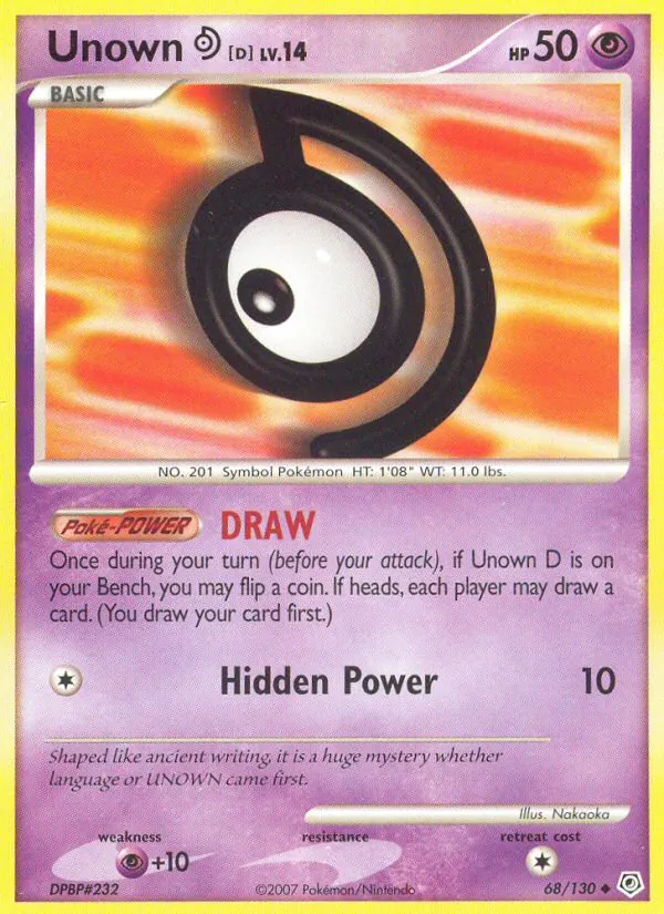 Unown D 68/130 Diamond & Pearl