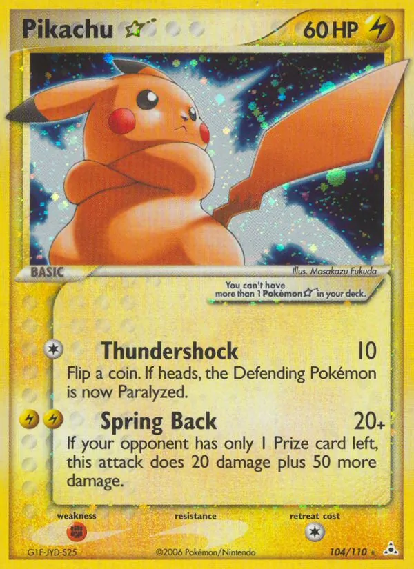 Pikachu Star 104/110 Holon Phantoms