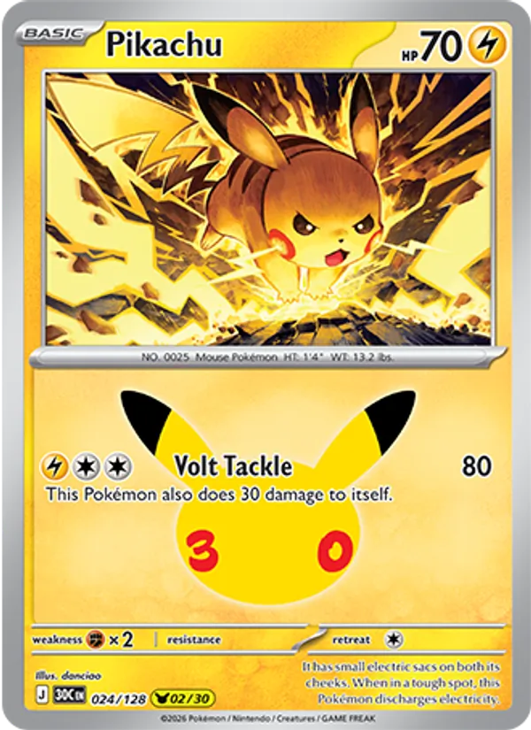 Pikachu 024/128 30th Celebration