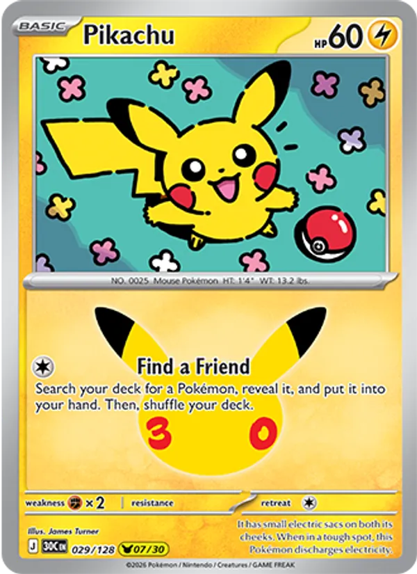 Pikachu 029/128 30th Celebration