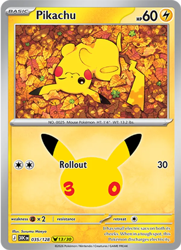 Pikachu 035/128 30th Celebration