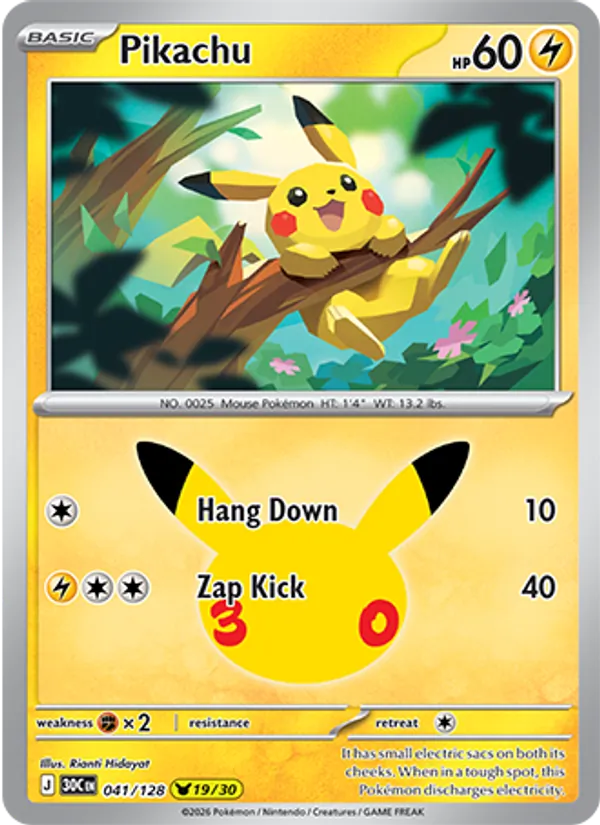 Pikachu 041/128 30th Celebration