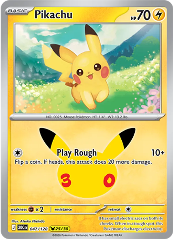 Pikachu 047/128 30th Celebration