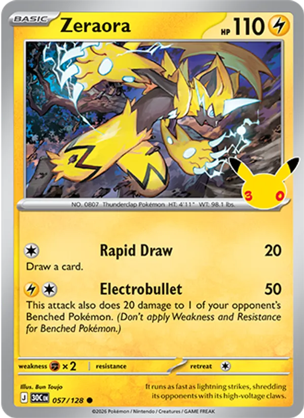 Zeraora 057/128 30th Celebration