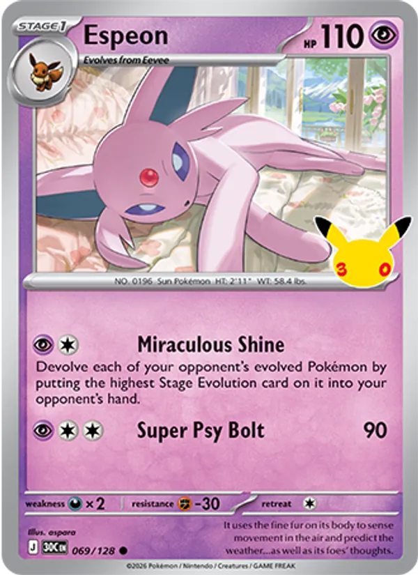 Espeon 069/128 30th Celebration