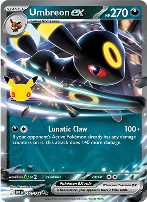 Umbreon ex 092/128 30th Celebration