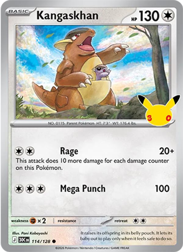 Kangaskhan 114/128 30th Celebration