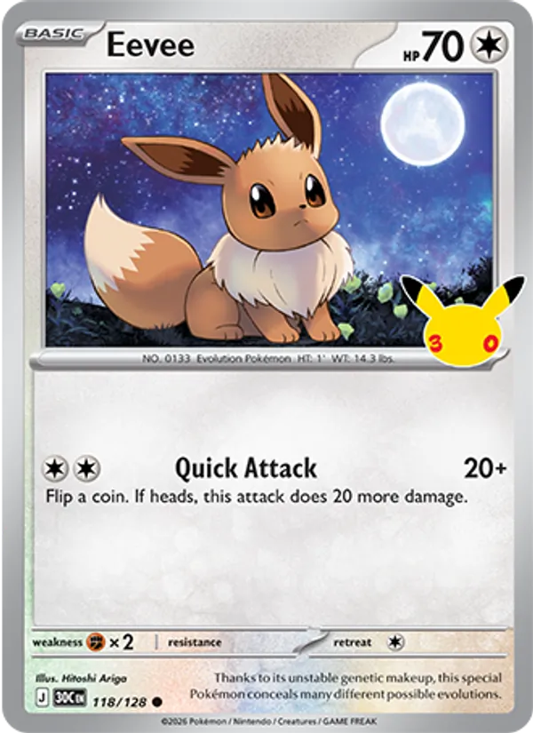 Eevee 118/128 30th Celebration
