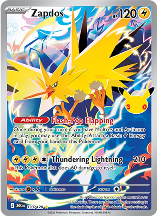 Zapdos 133/128 30th Celebration