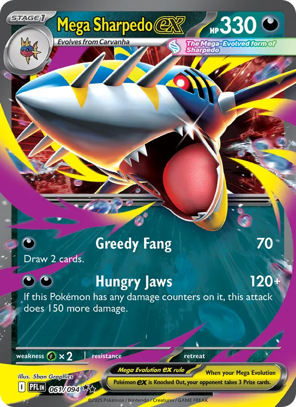 Mega Sharpedo ex 061/94 Phantasmal Flames