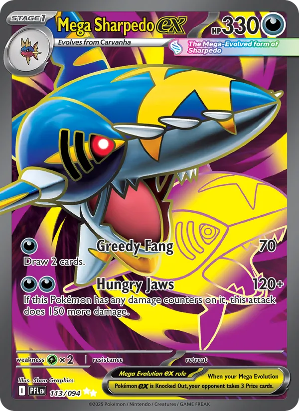Mega Sharpedo ex 113/94 Phantasmal Flames