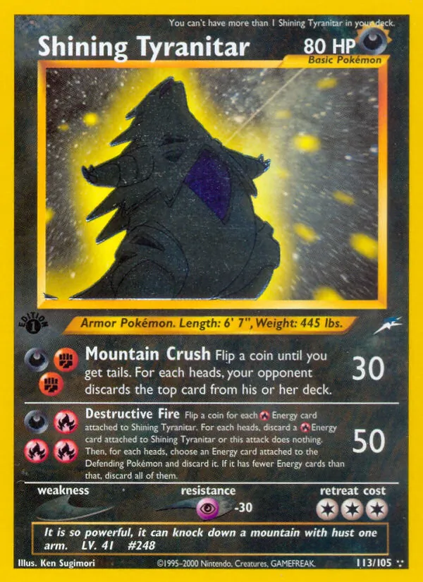 Shining Tyranitar 113/105 Neo Destiny
