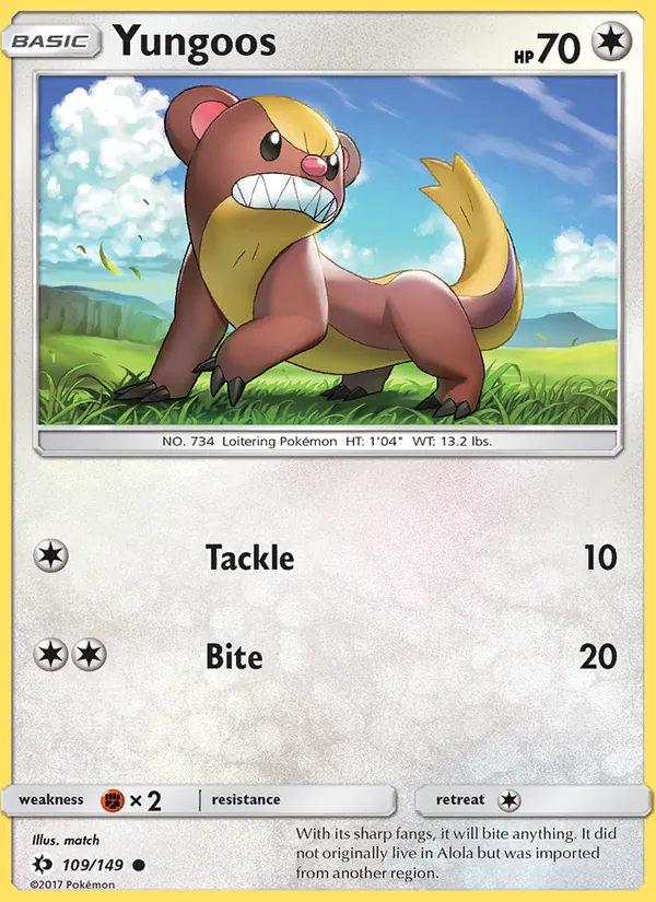 Yungoos 109/149 Sun & Moon