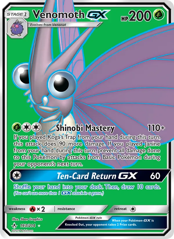 Venomoth GX 193/214 Unbroken Bonds