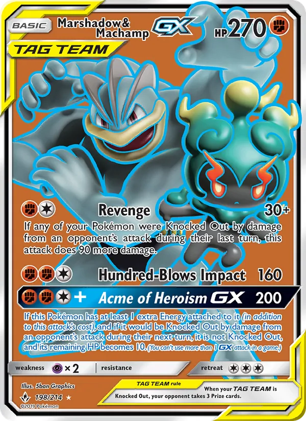 Marshadow & Machamp GX 198/214 Unbroken Bonds