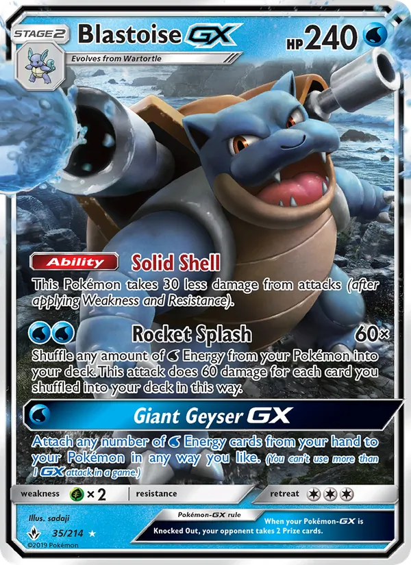 Blastoise GX 35/214 Unbroken Bonds