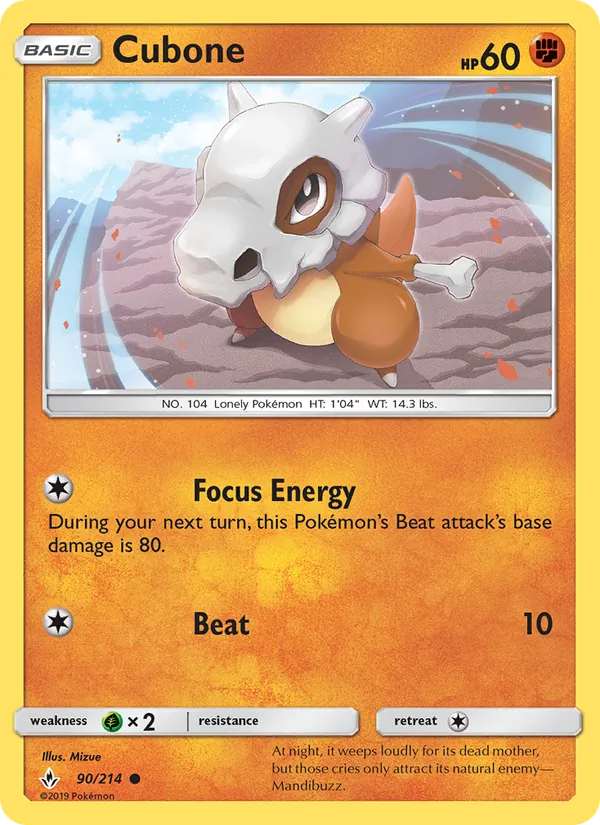 Cubone 90/214 Unbroken Bonds