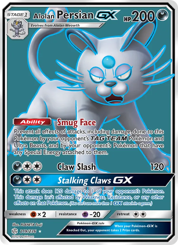 Alolan Persian GX 219/236 Cosmic Eclipse