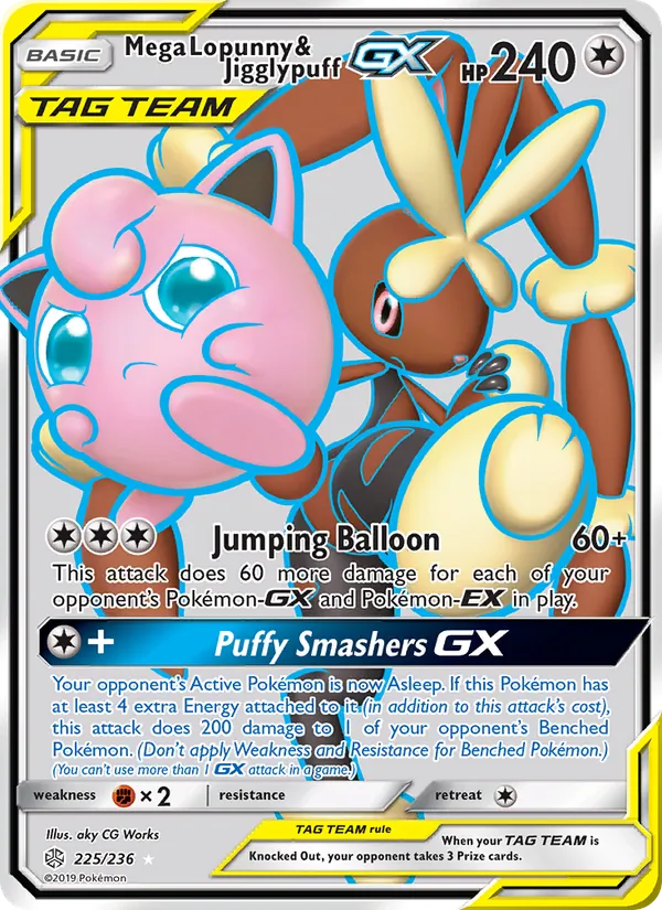 Mega Lopunny & Jigglypuff GX 225/236 Cosmic Eclipse