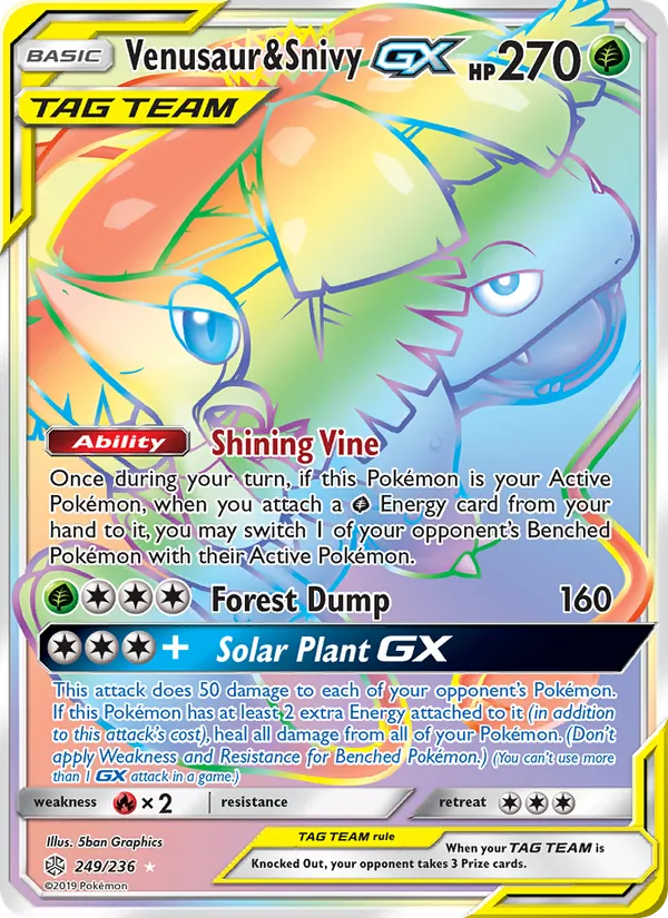 Venusaur & Snivy GX 249/236 Cosmic Eclipse