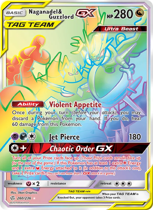Naganadel & Guzzlord GX 260/236 Cosmic Eclipse