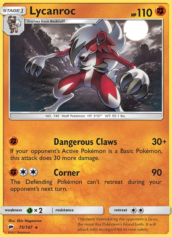 Lycanroc 75/147 Burning Shadows