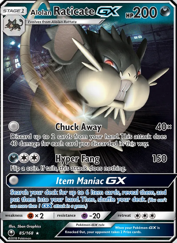 Alolan Raticate GX 85/168 Celestial Storm