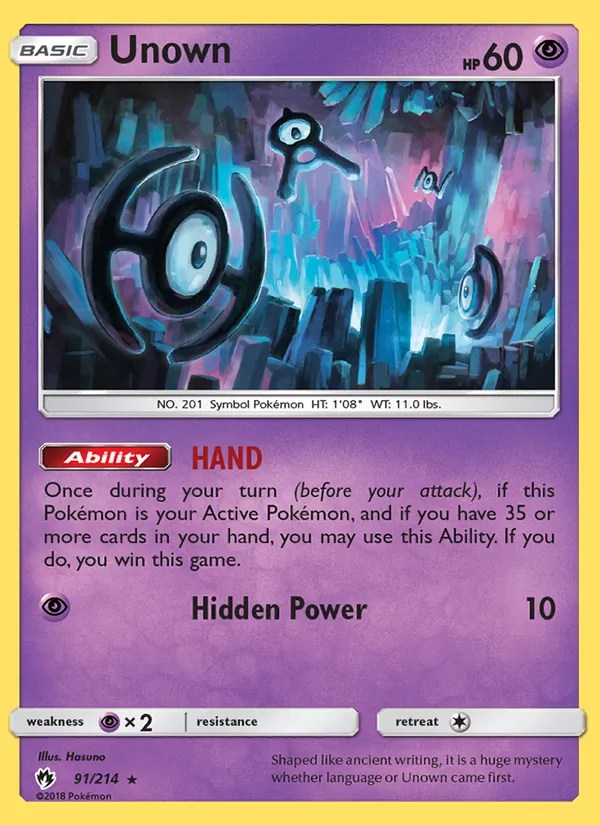 Unown 91/214 Lost Thunder