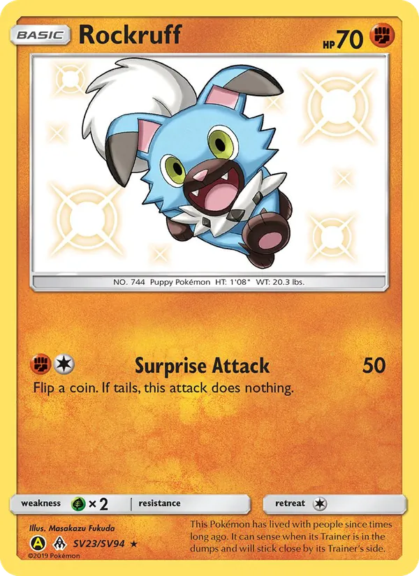 Rockruff SV23 Hidden Fates Shiny Vault