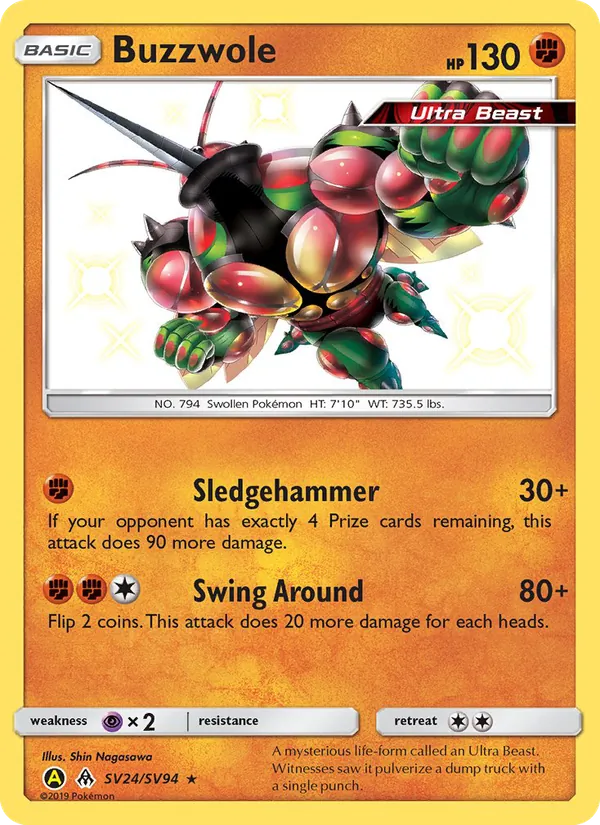 Buzzwole SV24 Hidden Fates Shiny Vault
