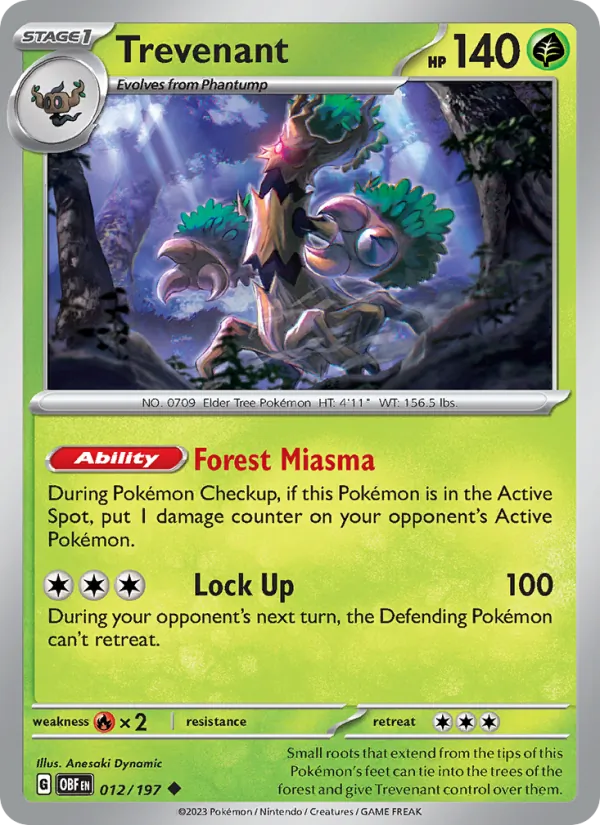 Trevenant 012/197 Obsidian Flames