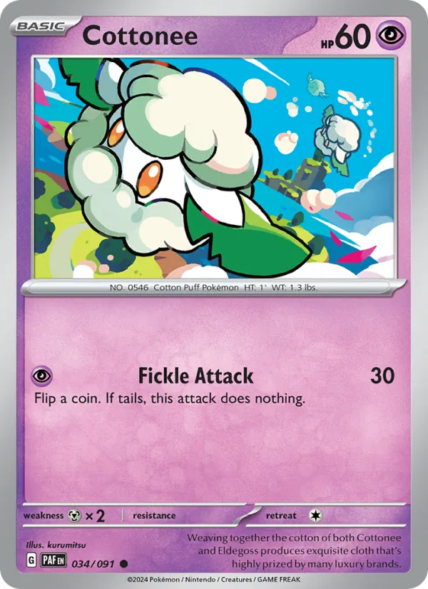 Cottonee 034/91 Paldean Fates