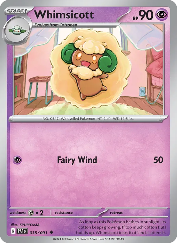 Whimsicott 035/91 Paldean Fates