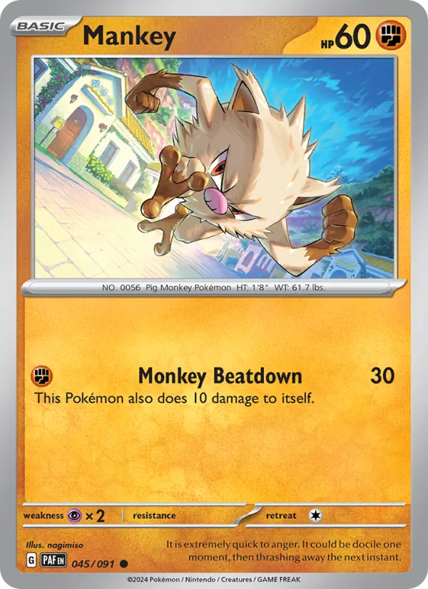 Mankey 045/91 Paldean Fates