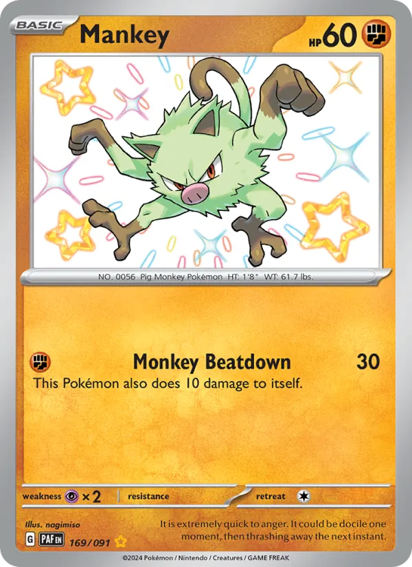Mankey 169/91 Paldean Fates