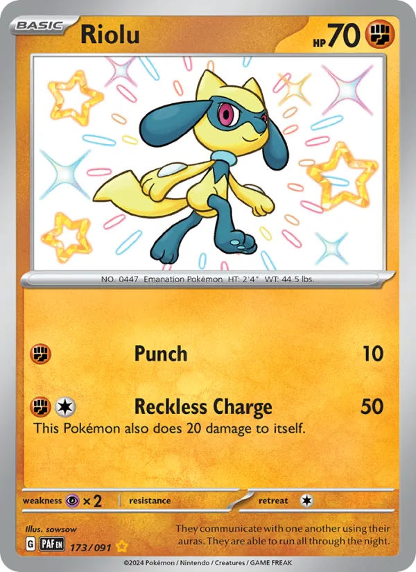 Riolu 173/91 Paldean Fates