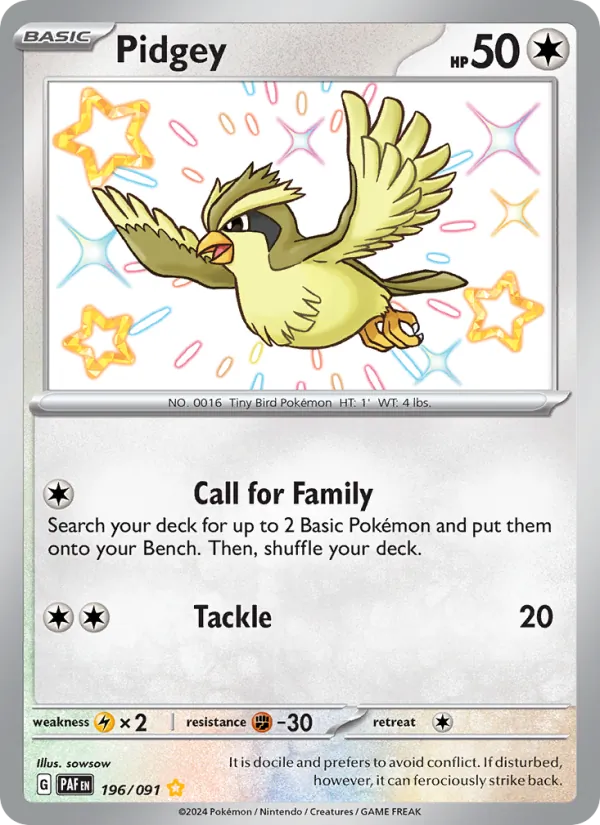 Pidgey 196/91 Paldean Fates
