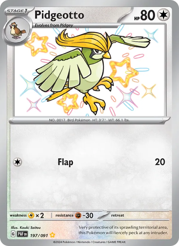 Pidgeotto 197/91 Paldean Fates