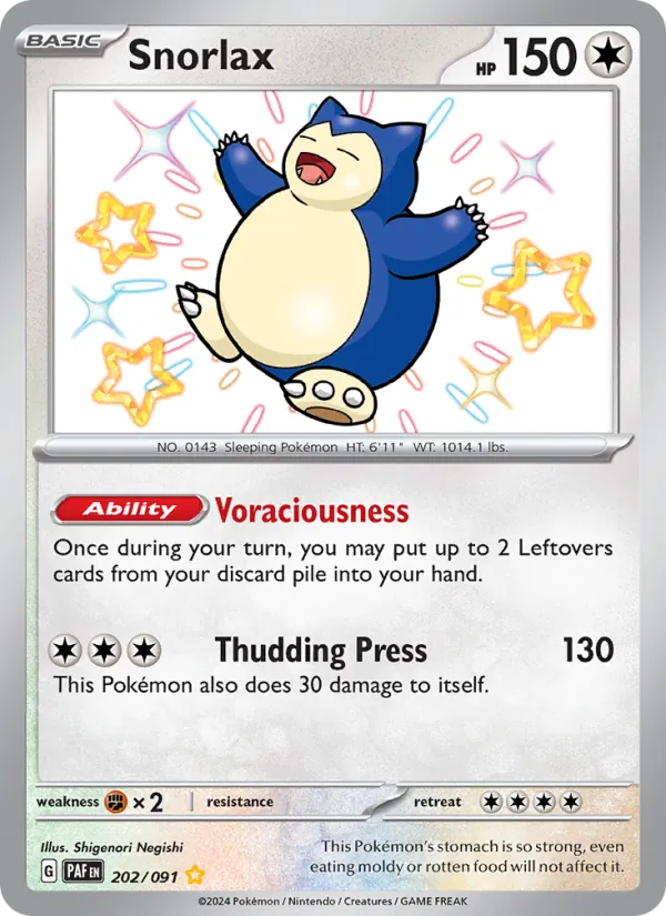Snorlax 202/91 Paldean Fates