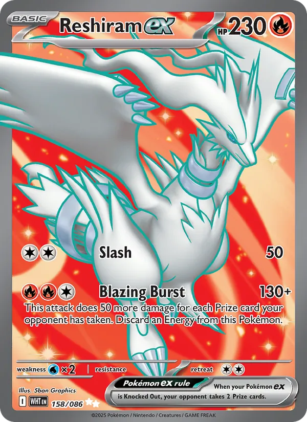 Reshiram ex 158/86 White Flare